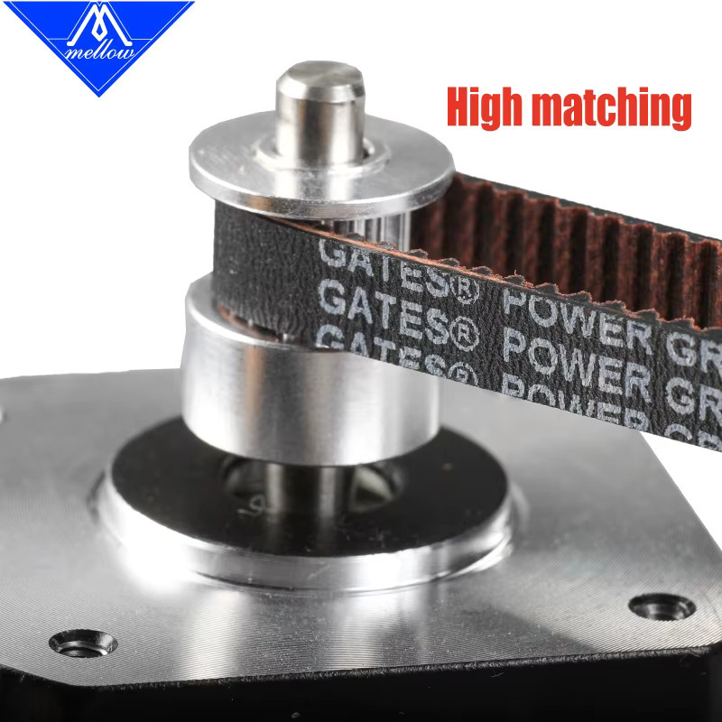 Mellow 2er-Set GT2 Riemenscheiben für 3D-Drucker, 16 oder 20 Zähne mit 5 mm Bohrung, Farbe Silber, passend für GATES 2GT 6 mm Zahnriemen - Bild 5