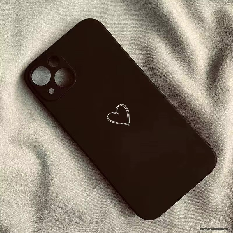 Kawaii Handyhülle mit Herz-Paar aus weichem Silikon für Apple iPhone, Farbe: Schwarz - Bild 2