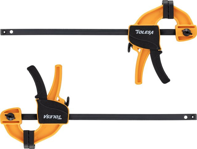 TOLESA 6-Zoll-Stangenklemmen Set für die Holzbearbeitung, 2 Stück Einhandklemmen als Schnellwechsel-F-Klemmen in Orange - Bild 1
