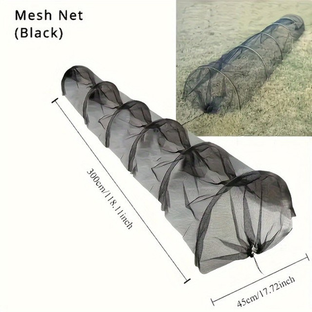 Mehrzweck-Klappgartentunnel mit PVC-Rahmen und insektensicherem Netz in Schwarz zum Schutz von Gemüse und Obst oder als Hühnerstall