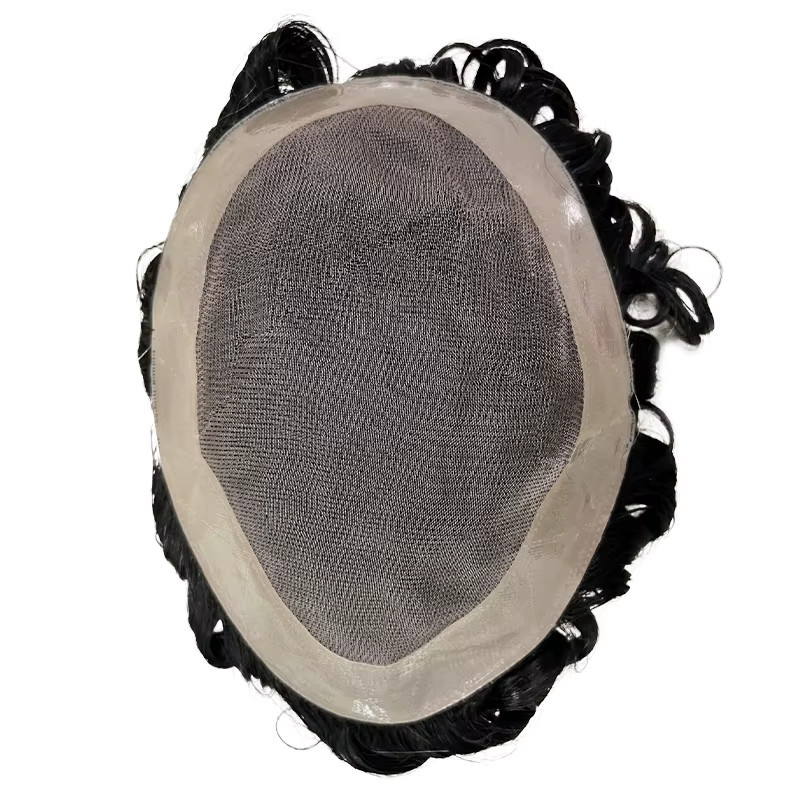 Addbeauty Herren-Toupet, 25mm, lockiges Echthaar, Mono NPU - Bild 2