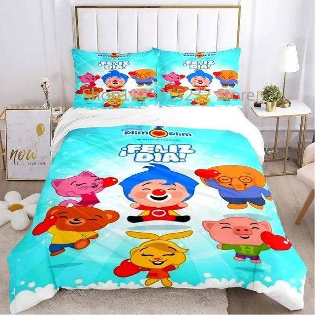 Plim Plim Bettwäsche-Set mit 3D-Druck für Kinder und Erwachsene, Blau, B/H: 180 x 210 cm - Bild 1