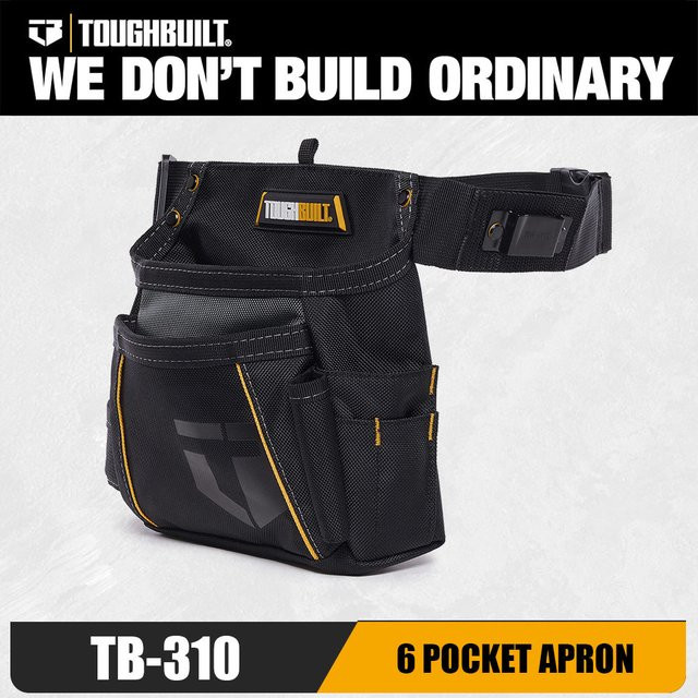 TOUGHBUILT TB-310 Robuste Werkzeugtasche in Schwarz mit Organizer für Elektriker und Zimmermann - Bild 1