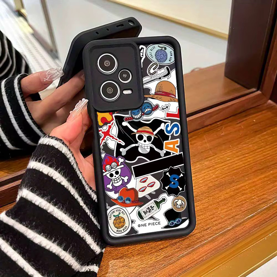 Anime One Piece Handyhülle mit Augen-Ladder-Design und Umhängeband für Xiaomi und POCO Modelle, Mehrfarbig - Bild 2