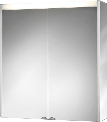 JOKEY Spiegelschrank DekorALU LS mit LED-Beleuchtung, 2-türig, Silber, B/H: 65,4 x 72 cm - Bild 1