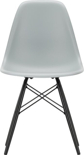 Vitra DSW Eames Plastic Side Chair in Grau mit Holzbeinen - Bild 1