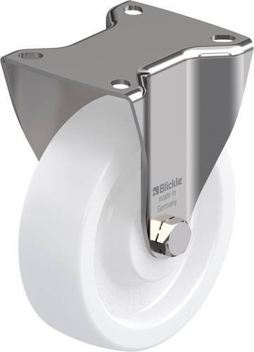 Blickle Bockrolle 754141 BKX-SPO 125G-1 aus Edelstahl in Weiß mit 125 mm Rad-Durchmesser und 350 kg Tragfähigkeit - Bild 1