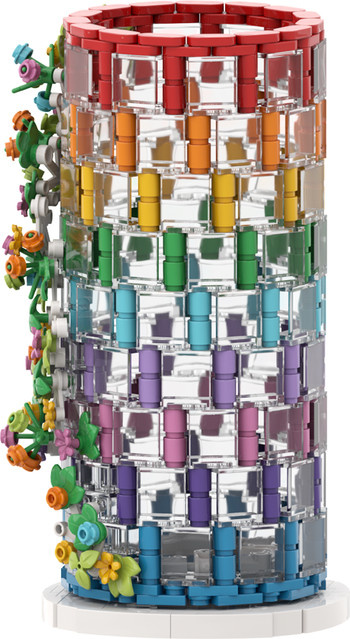 Gobricks MOC Blumenstrauß Vase Baustein Set Multicolor als kreatives Lernspielzeug und Dekoration - Bild 1