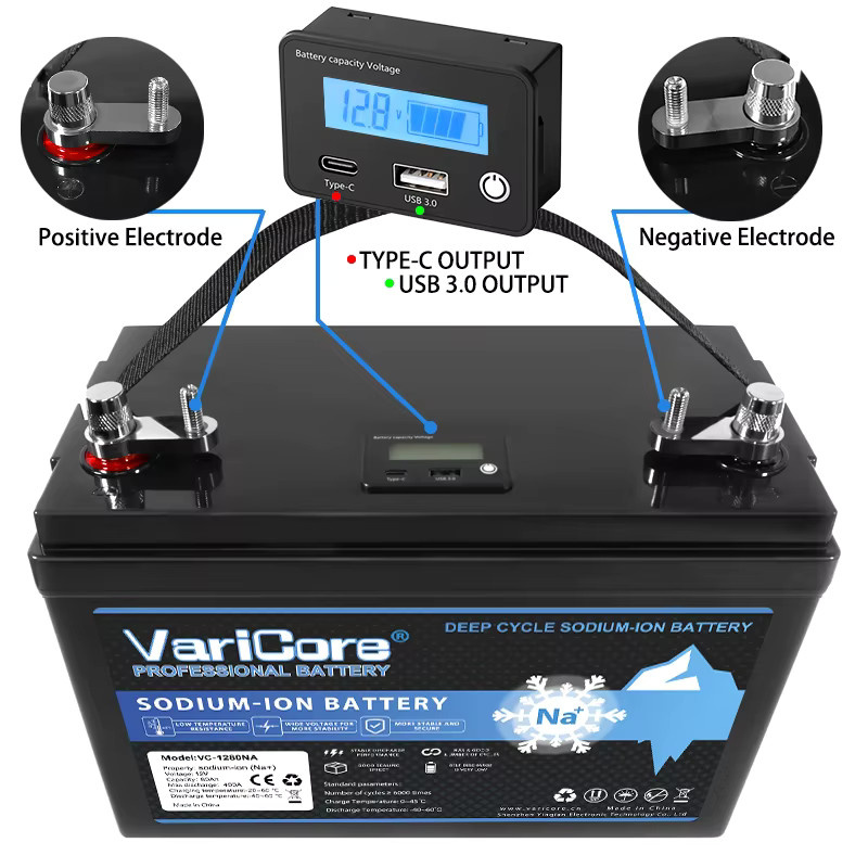 VariCore Natrium-Ionen-Akku-Pack 12V 80Ah in Schwarz für Elektrofahrzeuge, Golfcarts und Solaranlagen - Bild 2