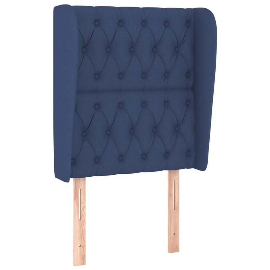 vidaXL Kopfteil mit Ohren in Blau aus Stoff, B/T/H: 83 x 23 x 118/128 cm - Bild 2