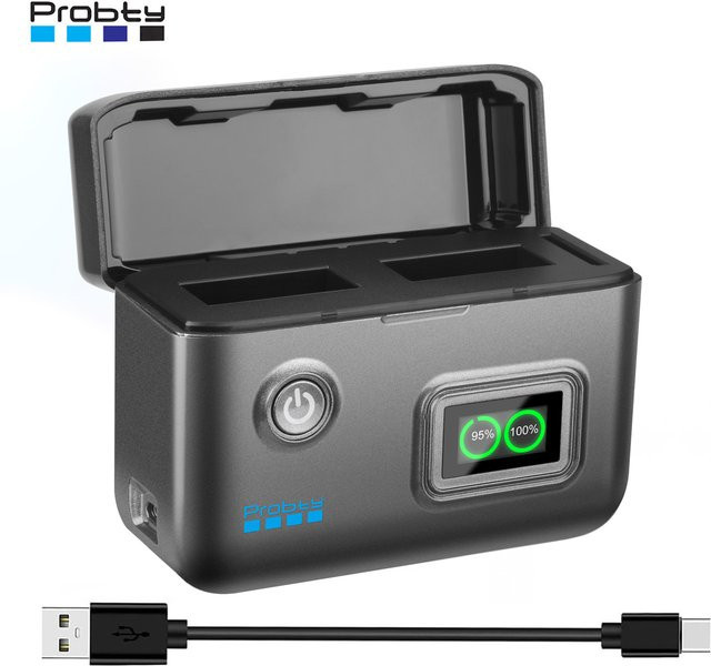 Probty LP-E17 Akku-Ladegerät mit intelligenter Digitalanzeige für Canon EOS R50 R8 R10 R100 RP T6i T7i T8i T6s SL2 SL3 M3 M5 M6 77D - Bild 1