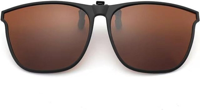 Aoron Glasses Flip-Up-Sonnenbrillen-Clips, quadratisch, braun, Unisex - Bild 1