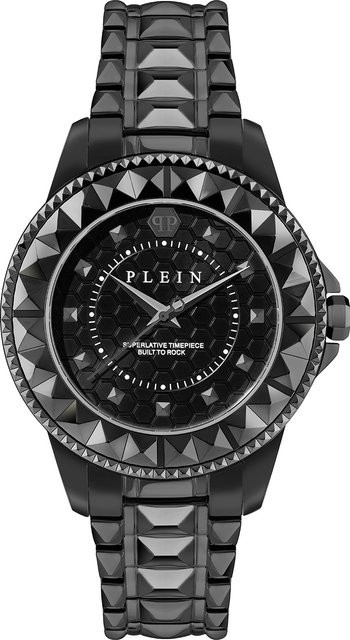 Philipp Plein Damenuhr Rock Couture, Quarz, Edelstahl, Schwarz, 38 mm, 5 ATM - Bild 1