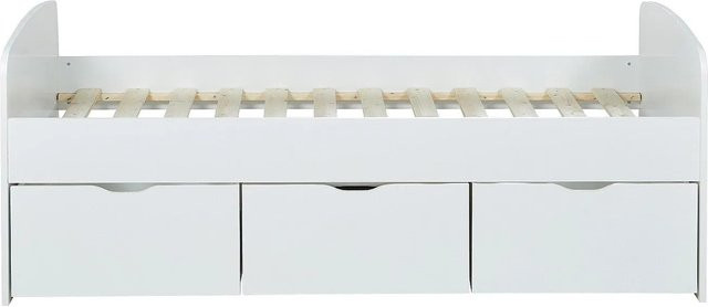 Vente-unique Bettrahmen Louane für Kinder in Weiß mit Schubladen, B/T/H: 90 x 190 x 75 cm - Bild 1