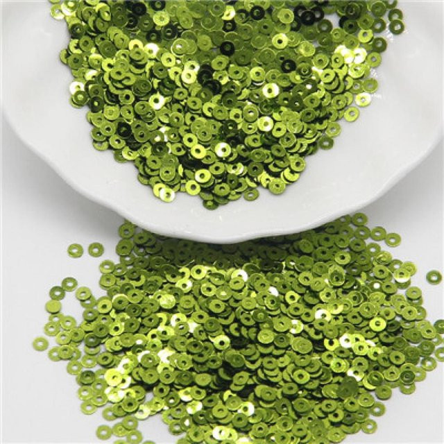 Runde Pailletten für DIY-Handwerk und Kleidung Dekoration von chen-wei, Farbe: Light Green, Größe: 5mm, 1000 Stück - Bild 1