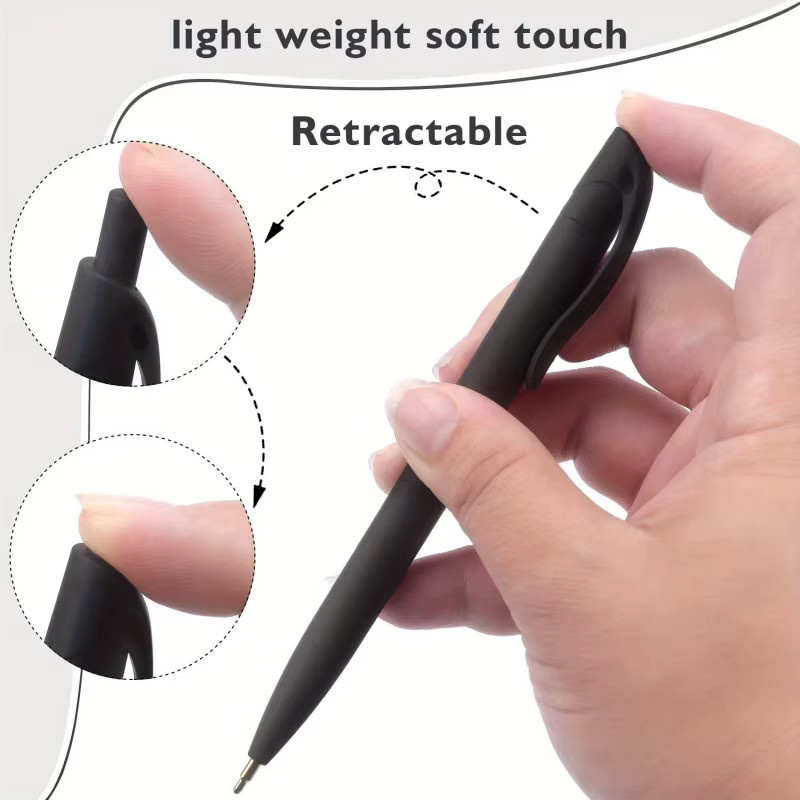 8 schwarze Klick-Kugelschreiber mit 1,0 mm Spitze und schwarzer Tinte - Bild 3