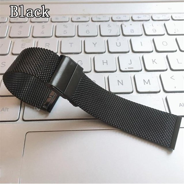 Uhrenarmband Milanaise, Edelstahl, schwarz, 16 mm, Unisex - Bild 1