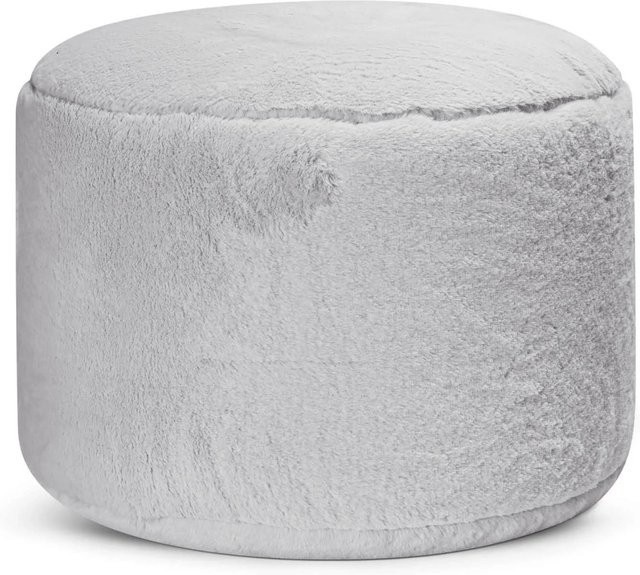 mokebo Pouf XL Sitzpouf aus Kunstfell in Grau - Bild 1