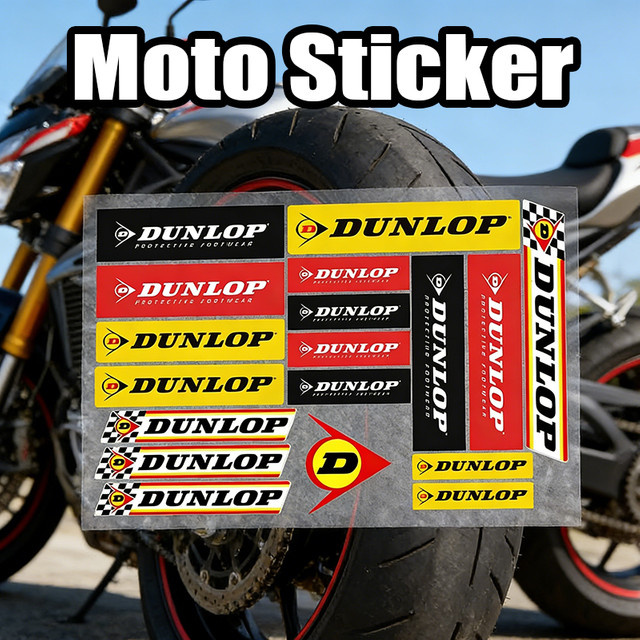 Dunlop Vinyl Aufkleber für Auto, Motorrad und Laptop in Multicolour, B x H: 20,0 x 30,0 cm - Bild 1