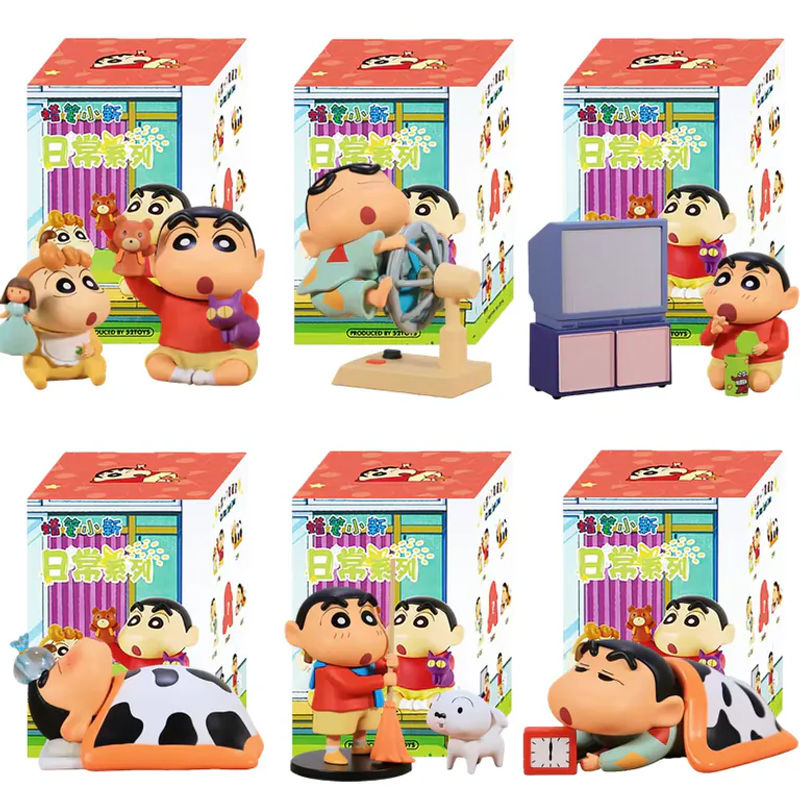 TOPTOY Crayon Shin-chan Anime Blindbox Set mit 6 Figuren aus Kunststoff, mehrfarbiges Sammlerstück und Ornament - Bild 3