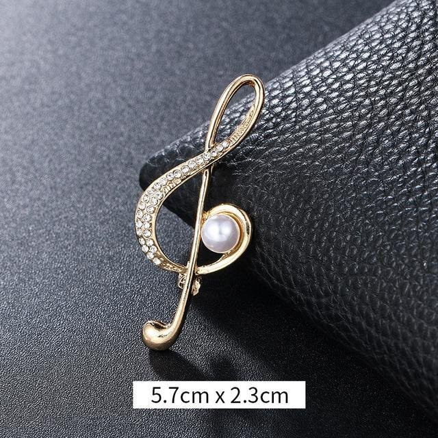 Yiran pet products Brosche Musiknote, Messing, Silber, Damen - Bild 1