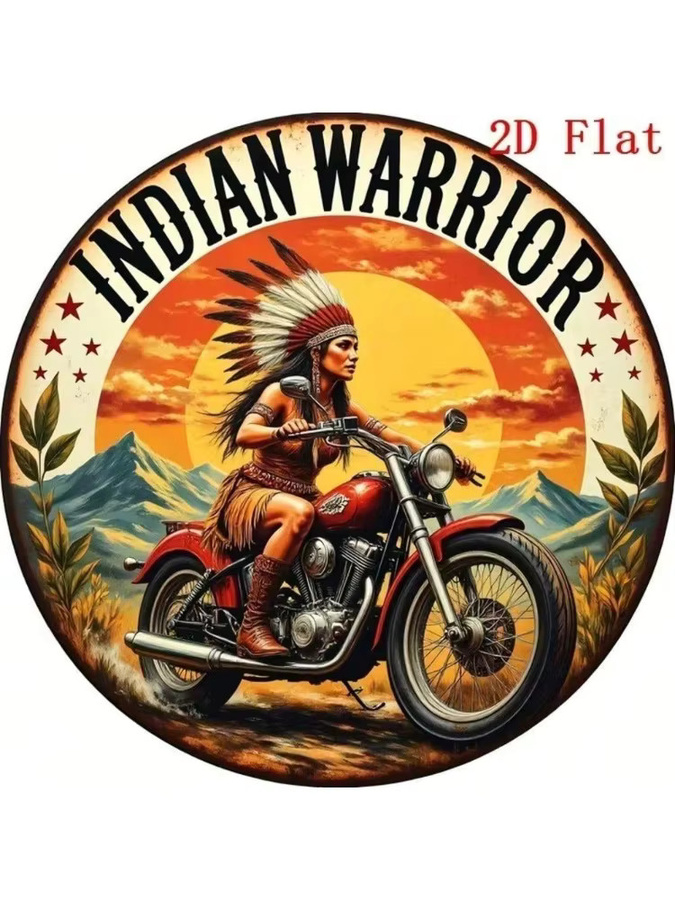 CIFBUY Vintage Motorrad Metallschild Retro Rund aus Aluminium in Multicolour, Durchmesser: 20,0 cm - Bild 2