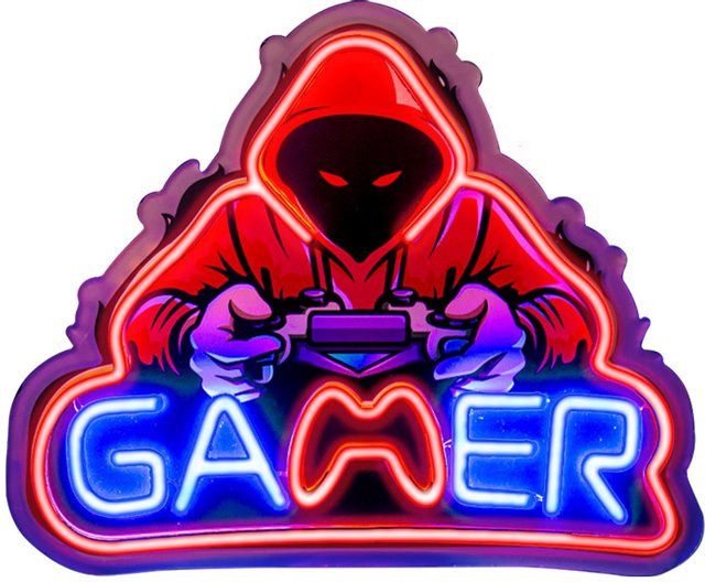 SBS LED-Leuchtschild Gamer Mode On mit RGB-Neon-Effekt in Multicolour - Bild 1