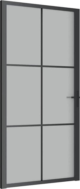 vidaXL Innentür modern in Schwarz mit Glas und Aluminium, B: 102,5 cm, H: 201,5 cm - Bild 1