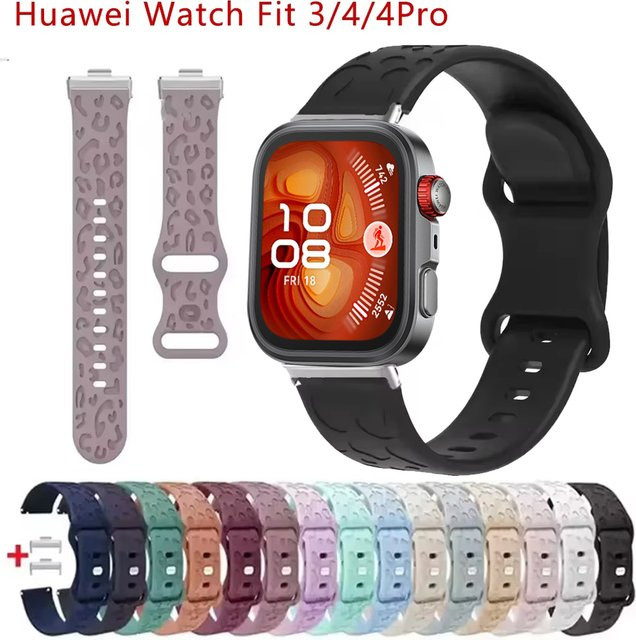 yunfook Uhrenarmband Silikon, Leopardenmuster, Huawei Watch Fit 5/4/3/Pro - Bild 1