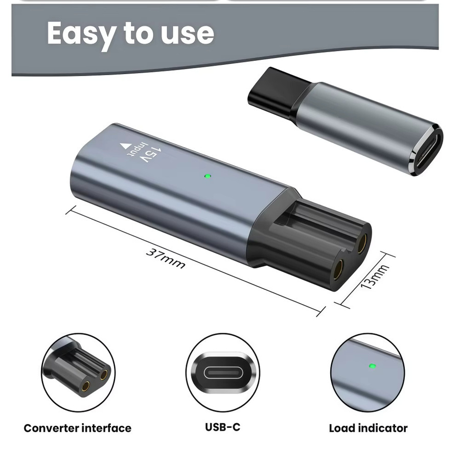 Philips Norelco OneBlade Pro Ladeadapter USB-C 15V Konverter für QP6510, QP6520, QP6530 in Schwarz - Bild 3