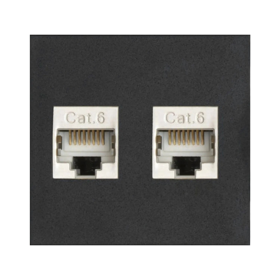 EVOline Wechselmodul 2x RJ45 Cat6 aus Kunststoff in Schwarz - Bild 2