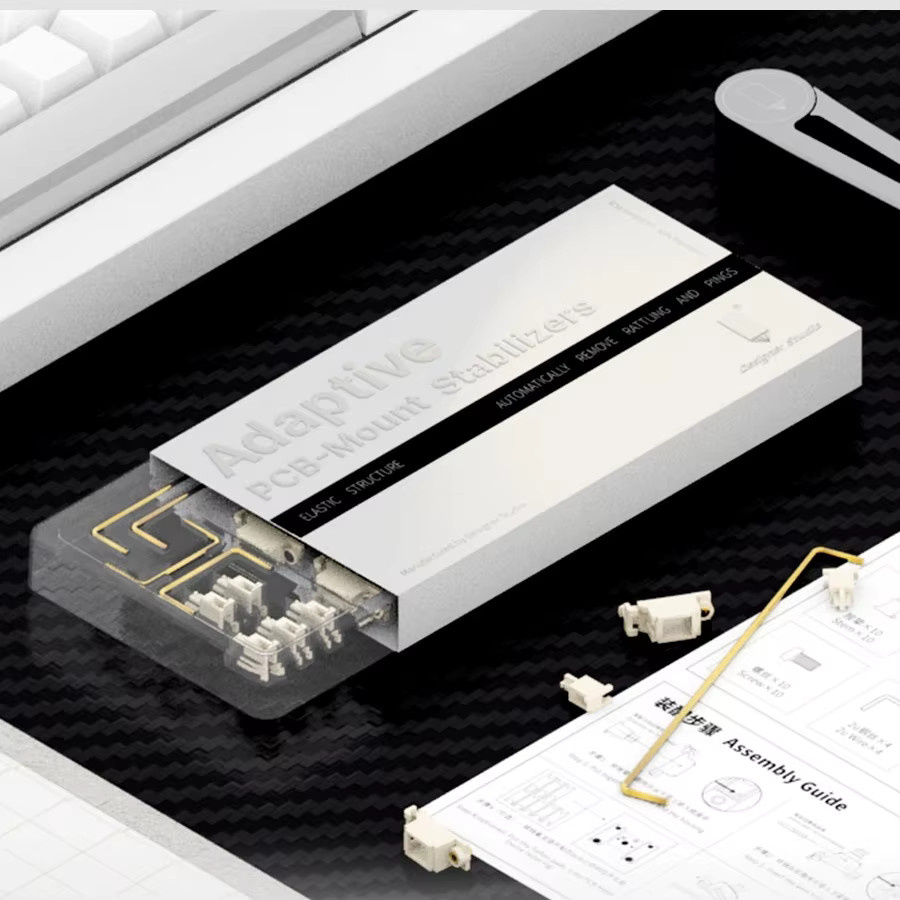 Keybcustz Designer Studio PCB Screw In Stabilizer für mechanische Tastaturen in Black und White - Bild 1