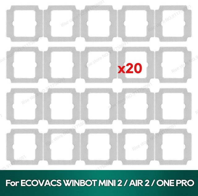 Ecovacs Reinigungspad Set in Weiß kompatibel mit WINBOT MINI 2, AIR 2 und ONE PRO Fensterputzrobotern - Bild 1
