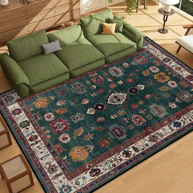 Karpetti Teppich im Persischen Stil mit Bordürendesign, Maschinenwaschbar und Rutschfest, Mehrfarbig, B/T: 90 x 60 cm - Bild 1