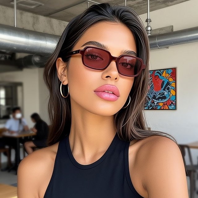 Julyrays Sonnenbrille, Rechteck, Vollrand, Kunststoff, Damen - Bild 1