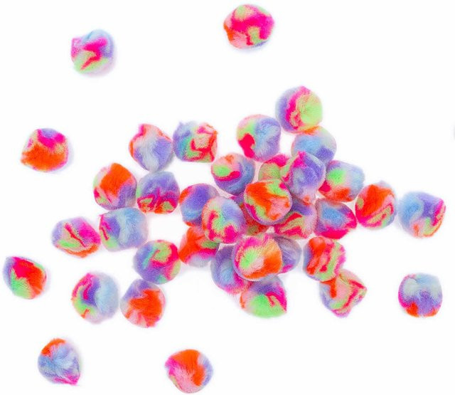 Rico Design Pompons Regenbogen in Pastellfarben, Durchmesser: 25 mm, 40 Stück - Bild 1
