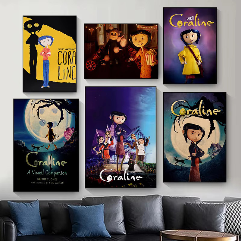 Potdemiel Coraline Retro Leinwand Poster Wandkunst Mehrfarbig - Bild 2