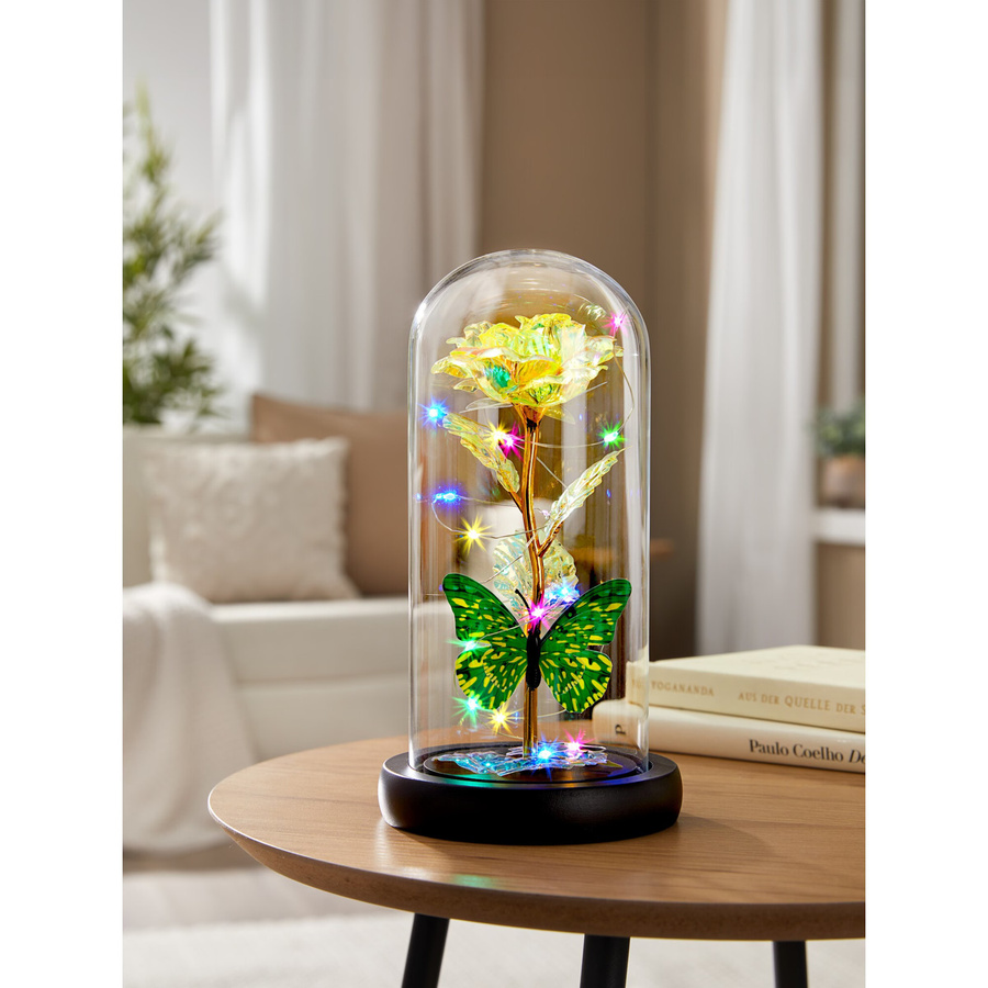 Ewige Rose Farbenzauber von Viva Domo in Glas mit Gold, Schwarz und Multicolour - Bild 2