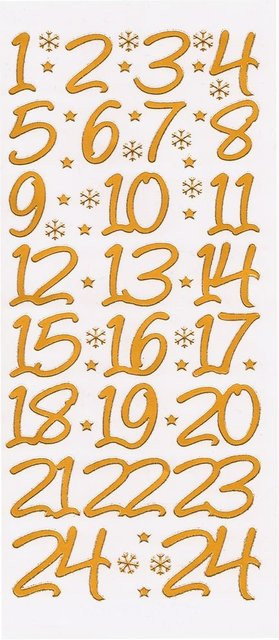FINDit Reliefsticker Große Adventszahlen in Gold für Advent und Weihnachten - Bild 1