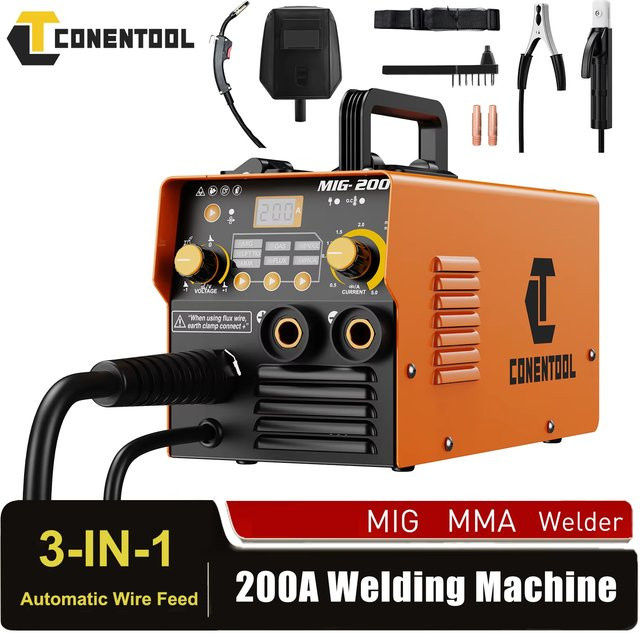 CONENTOOL 220A Inverter-Schweißgerät MMA Elektroschweißmaschine mit IGBT-Technik in Orange - Bild 1