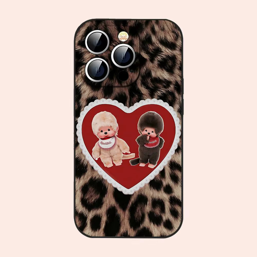 Mesuca M-Monchhichi Handyhülle für iPhone 15 14 13 12 11 Pro Max und weitere Modelle, Schwarz/Mehrfarbig - Bild 6