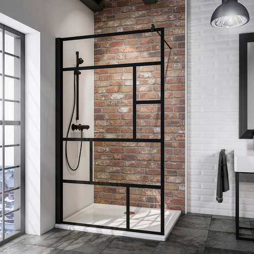 Schulte Alexa Style 2.0 Walk-In Duschwand Ecke Schwarz B: 100 cm, H: 200 cm - Bild 2