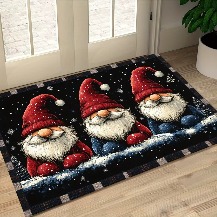 VIKAMA Weihnachtszwerg Fußmatte für innen und außen, rutschfest und wetterfest, mehrfarbig, B/T: 60 x 40 cm - Bild 3