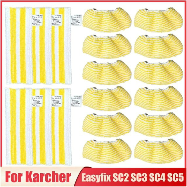Karcher Ersatz-Mikrofasertücher für Boden-Dampfreiniger Easyfix SC1 SC2 SC3 SC4 SC5 in Grau und Gelb - Bild 1
