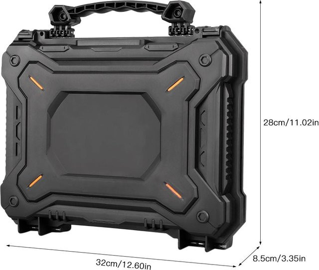 Wosawe Mehrzweck Handwerkzeugkoffer 16 Zoll wasserdicht und stoßfest in Schwarz B/T/H: 42,0 x 32,0 x 28,0 cm - Bild 1