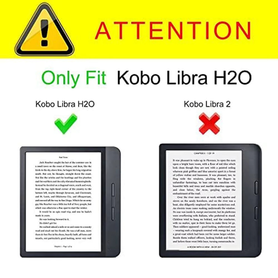 Auto Wake/Sleep N873 Smart Case für Kobo Libra H2O, stoßfeste Schutzhülle aus PU-Leder mit faltbarem Ständer, Schwarz - Bild 3