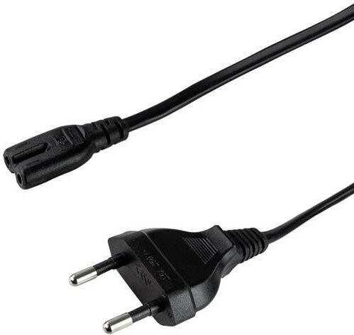 LogiLink Strom Anschlusskabel mit Euro-Stecker und Kleingeräte-Buchse C7 in Schwarz, Länge: 1,80 m - Bild 1