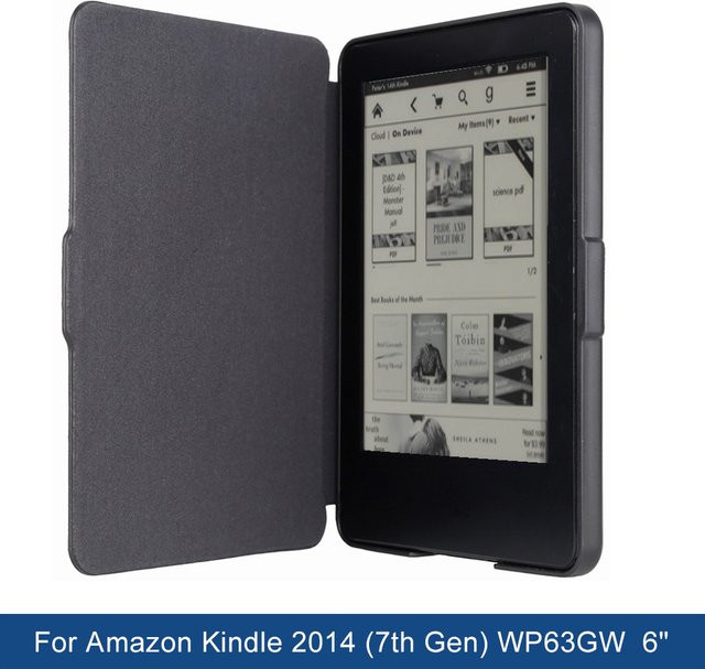 YOUQEEC Smart WP63GW Schutzhülle für Amazon Kindle 2014 (7. Generation), 6 Zoll eBook Slim Flip Book Case mit harter Rückseite - Bild 1