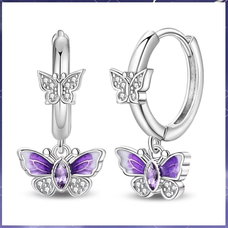 Ohrringe Schmetterling, 925 Silber, Zirkonia, Damen - Bild 4