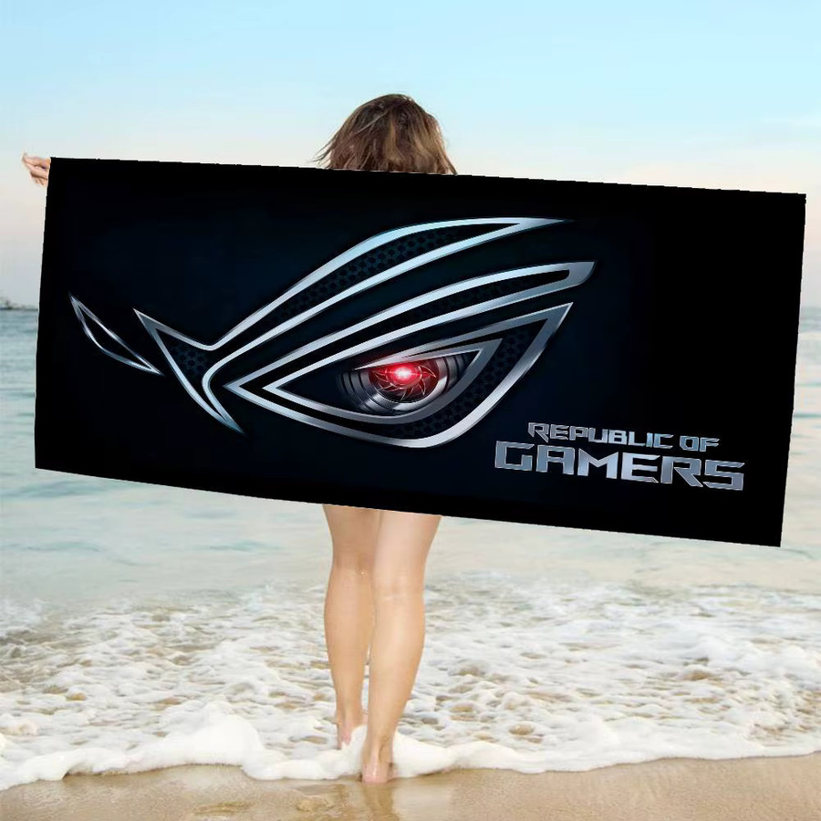 Asus ROG Anime Strand-Schwimmhandtuch aus Baumwolle, Schwarz, für Kinder und Sport - Bild 6